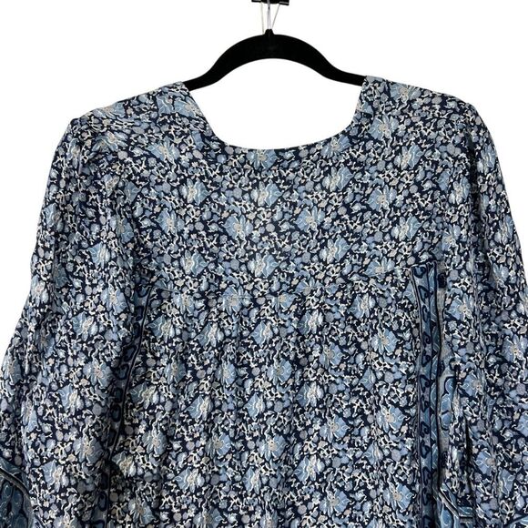 Joie Silk Blouse Blue Floral Print 174 small - Picture 15 of 16